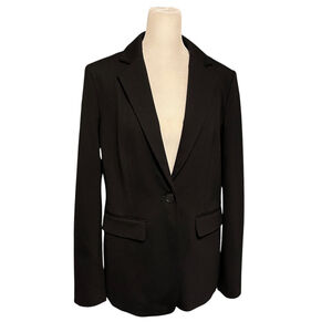 Loft Black 1 Button Stretch Blazer w/ Pockets Size 6